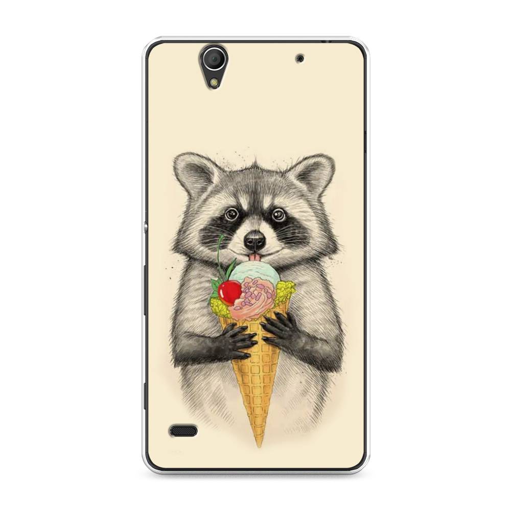

Чехол Awog на Sony Xperia C4 "Енот с мороженым", Разноцветный, 52650-10