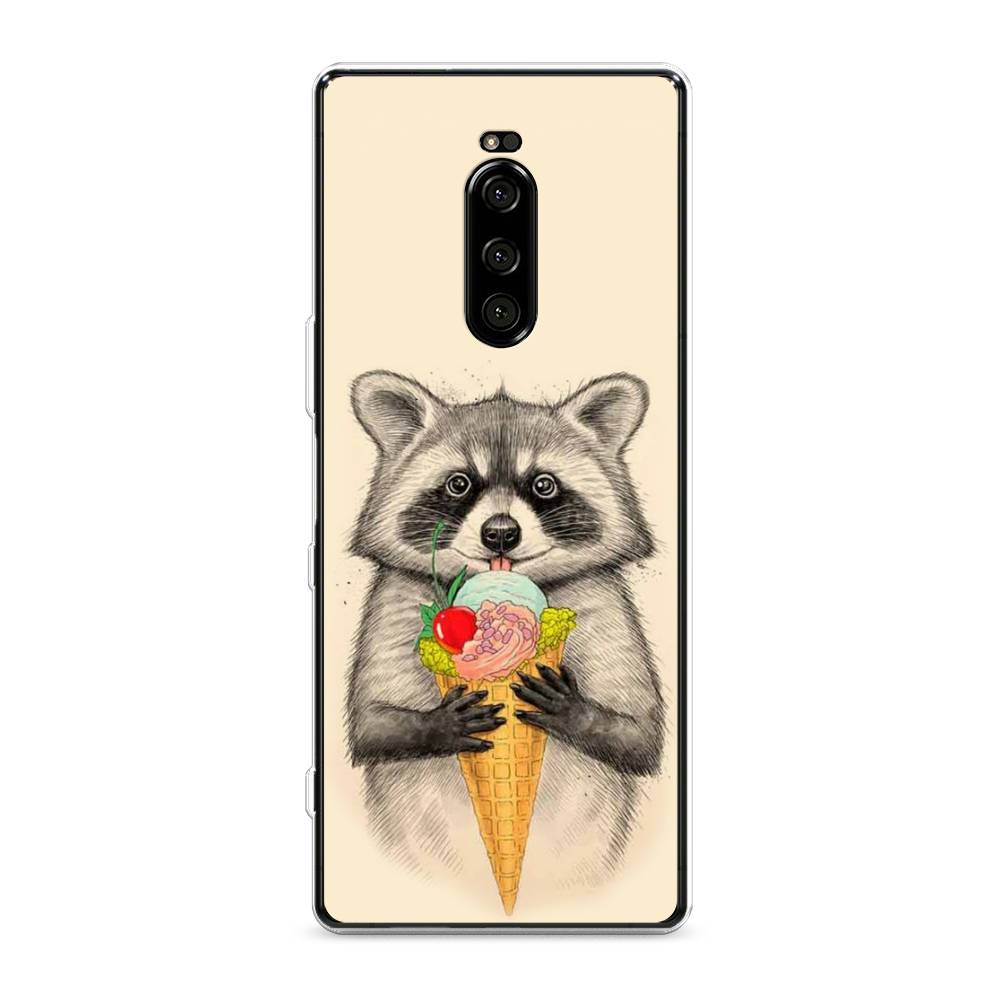 

Чехол Awog на Sony Xperia XZ4/Xperia 1 "Енот с мороженым", Разноцветный, 53850-10