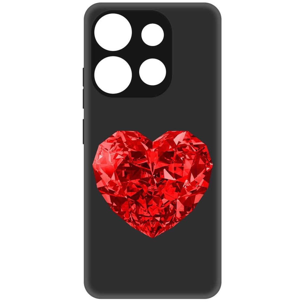 

Чехол-накладка Софт Рубиновое сердце для Infinix Smart 7, Черный