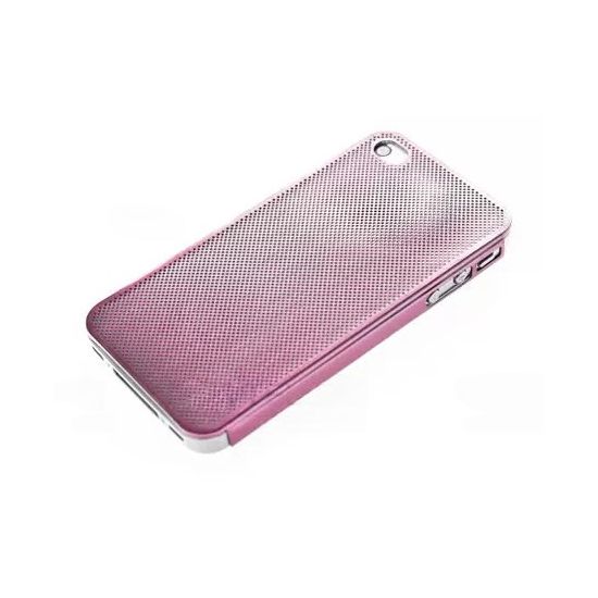 

Накладка металлическая Hard Shell для iPhone 4/4S, сетка розовая, Розовый