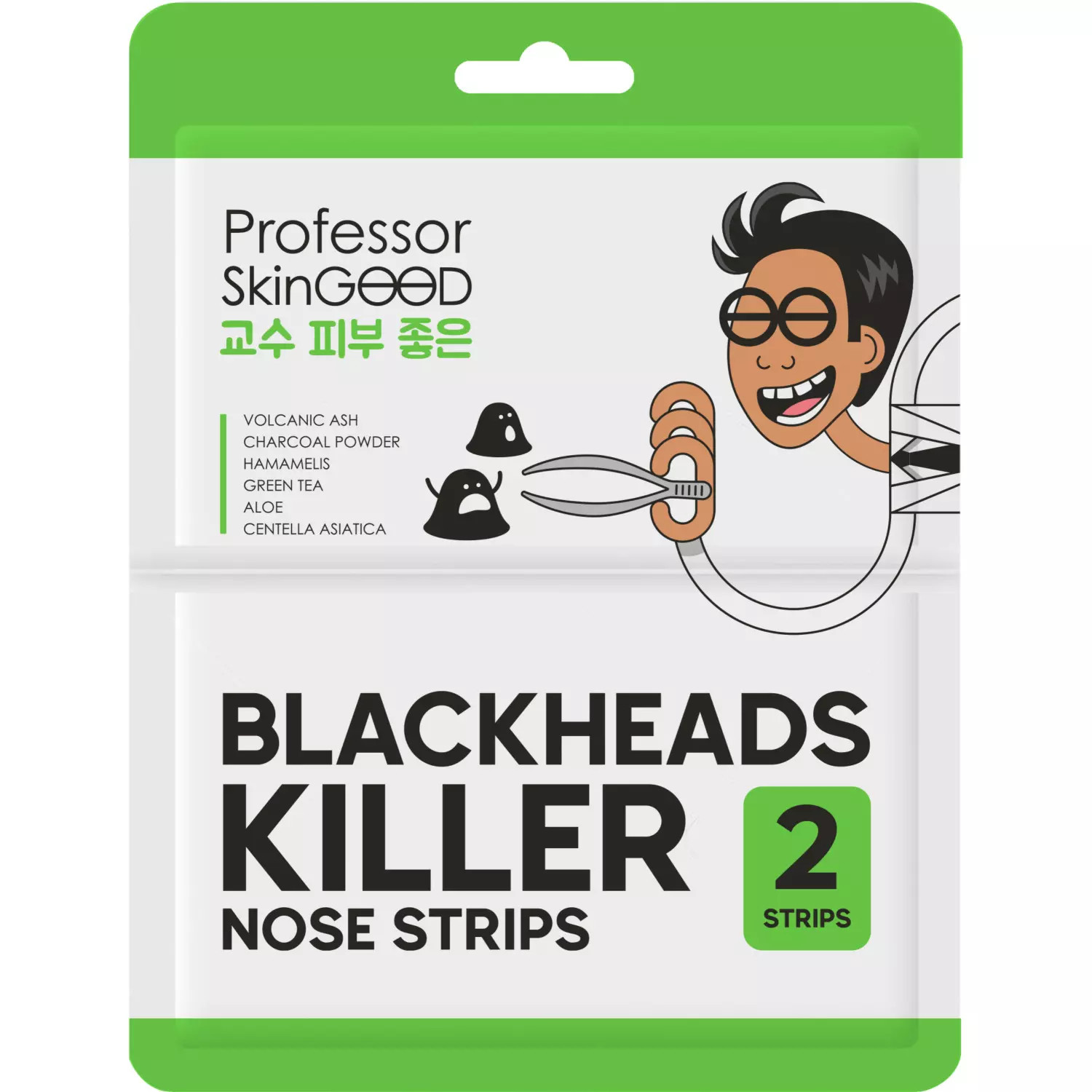 Полоски для носа Professor SkinGOOD Blackheads Killer от черных точек 2 шт. mioni очищающие полоски для носа от чёрных точек чёрный уголь 6