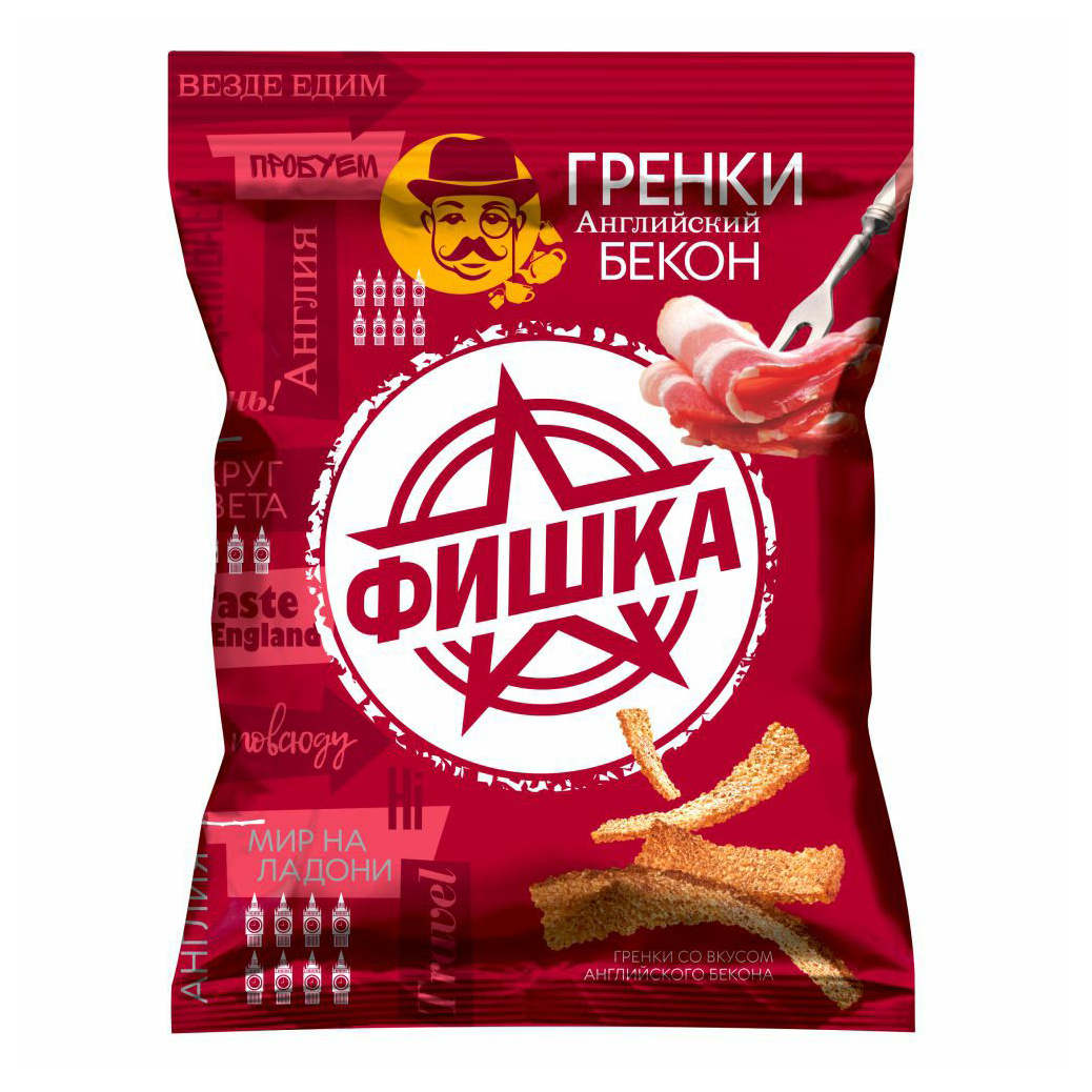 Гренки ржано-пшеничные Фишка со вкусом английского бекона 60 г