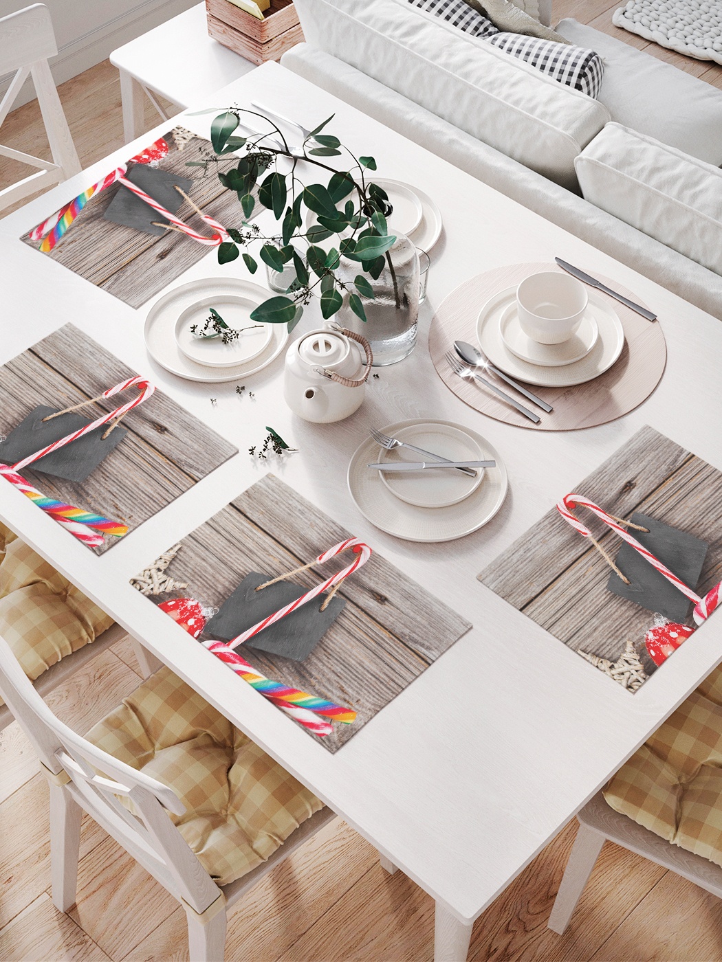 

Комплект салфеток для сервировки стола «Чудный праздник» (32х46 см, 4 шт.), Красный;белый;коричневый