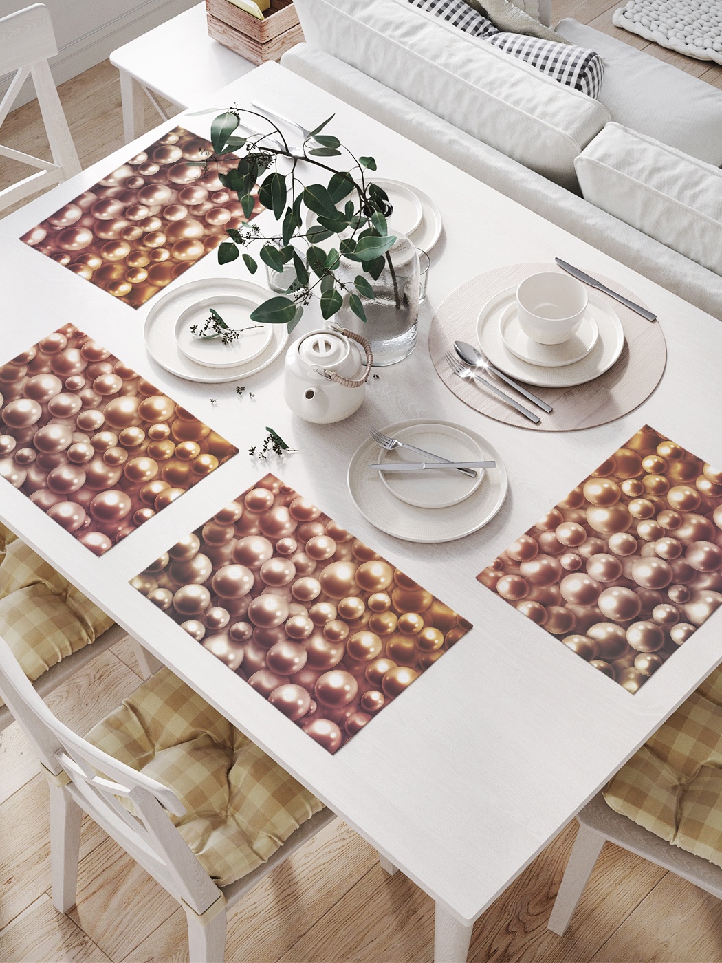 

Комплект салфеток для сервировки стола «Жемчужный рай» (32х46 см, 4 шт.)