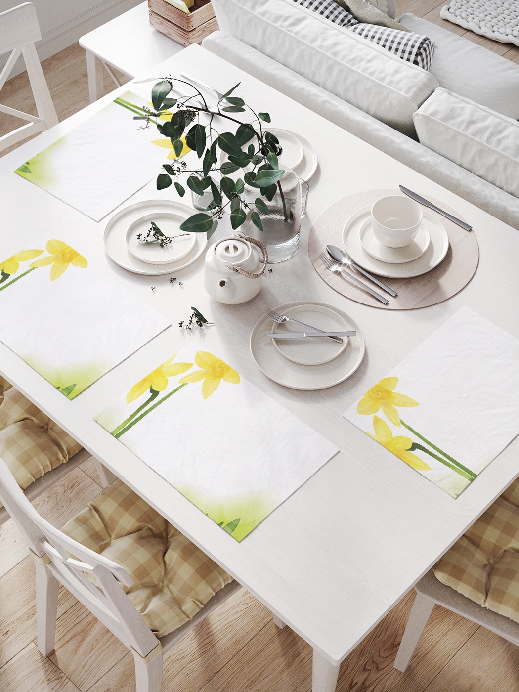 

Комплект салфеток для сервировки стола «Июльская радость» (32х46 см, 4 шт.), Желтый;зеленый;белый