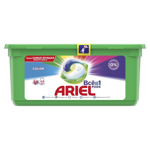 фото Гель для стирки ariel liquid capsules color автомат в растворимых капсулах 30*27 г