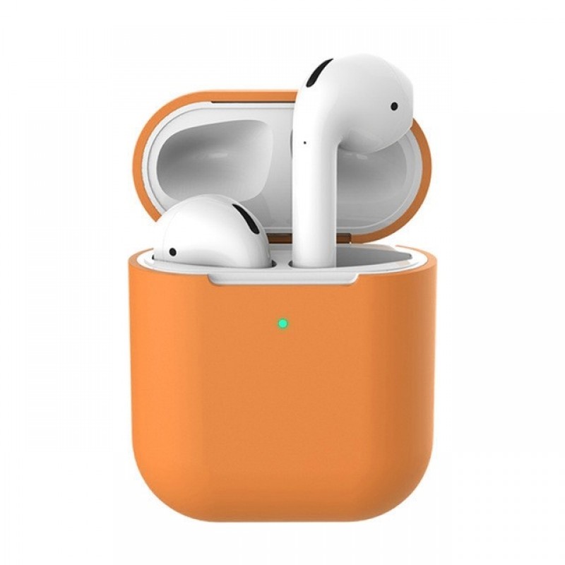 фото Чехол silicone для airpods 1/2 orange nobrand