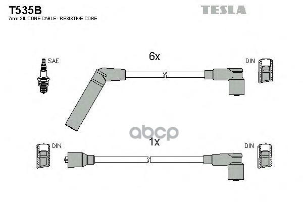 фото Комплект проводов зажигания tesla t535b