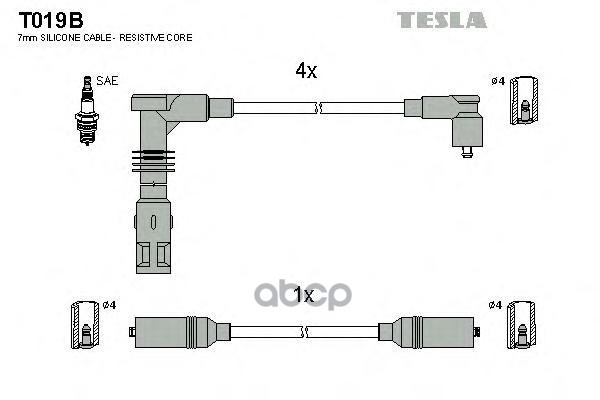 

Комплект Проводов Зажигания TESLA T019B
