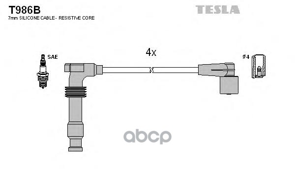 

Комплект Проводов Зажигания TESLA T986B