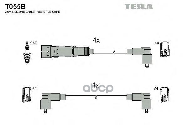 фото Комплект проводов зажигания tesla t055b