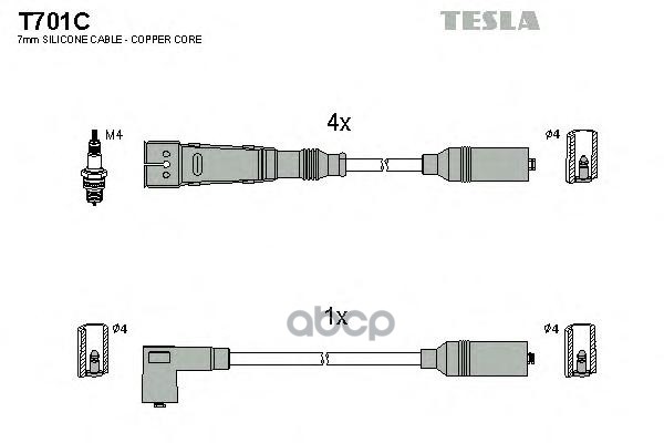 

Комплект Проводов Зажигания TESLA T701C