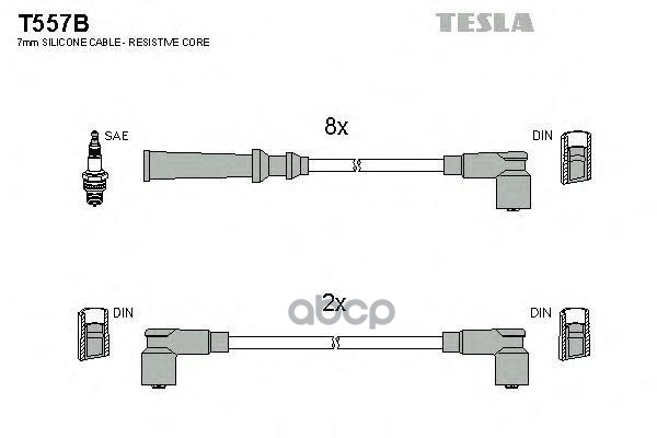 фото Комплект проводов зажигания tesla t557b