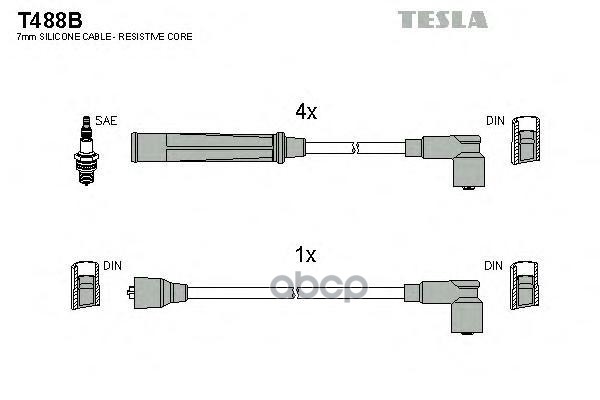 

Комплект Проводов Зажигания TESLA T488B