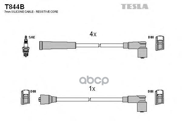 

Комплект Проводов Зажигания TESLA T844B