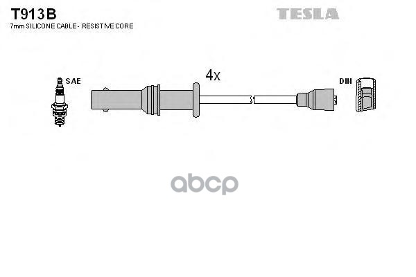 фото Комплект проводов зажигания tesla t913b