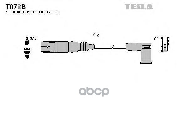 

Комплект Проводов Зажигания TESLA T078B