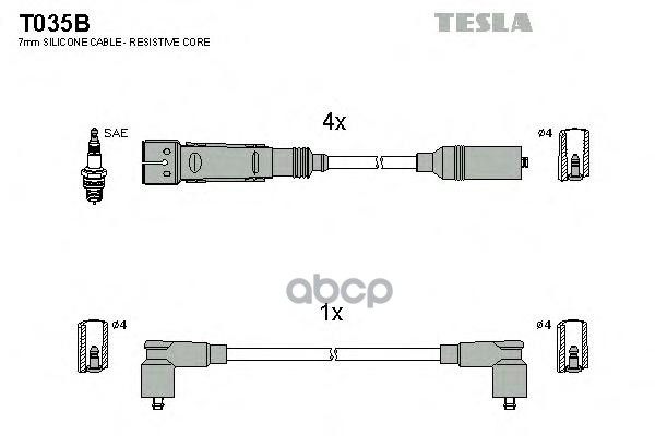 

Комплект Проводов Зажигания TESLA T035B
