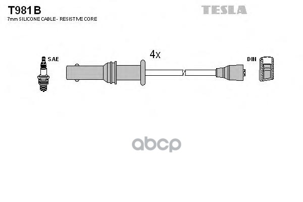 

Комплект Проводов Зажигания TESLA T981B