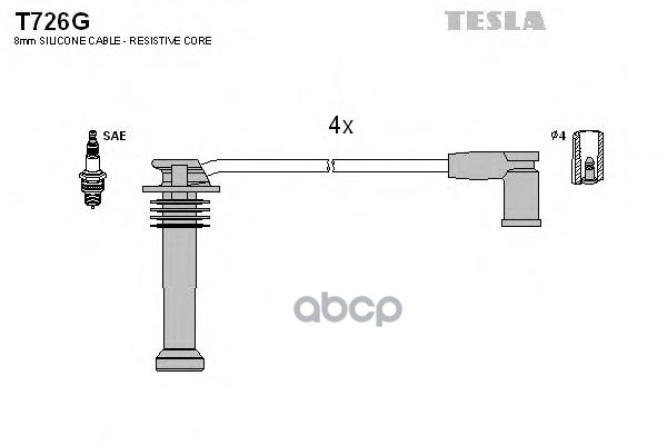 

Комплект Проводов Зажигания TESLA T726G