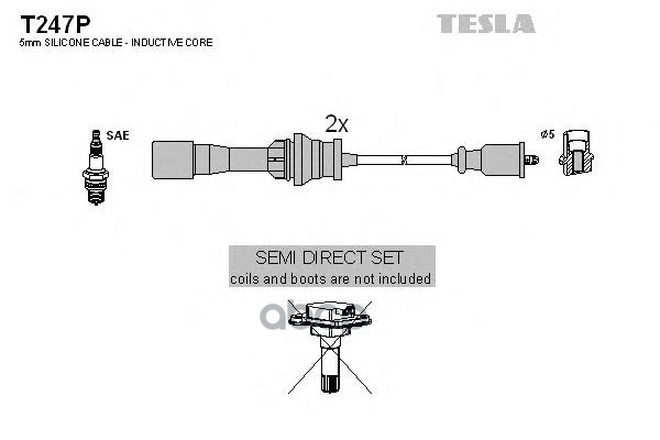 фото Комплект проводов зажигания tesla t247p