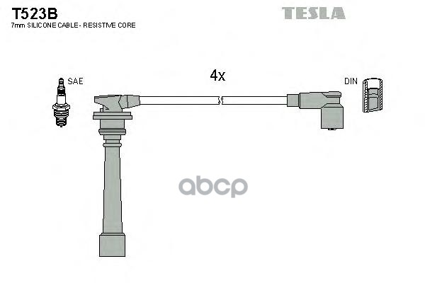 фото Комплект проводов зажигания tesla t523b