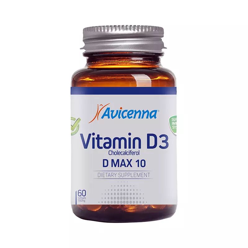 Витамин D3 Avicenna MAX10 10000 МЕ капсулы 60 шт.