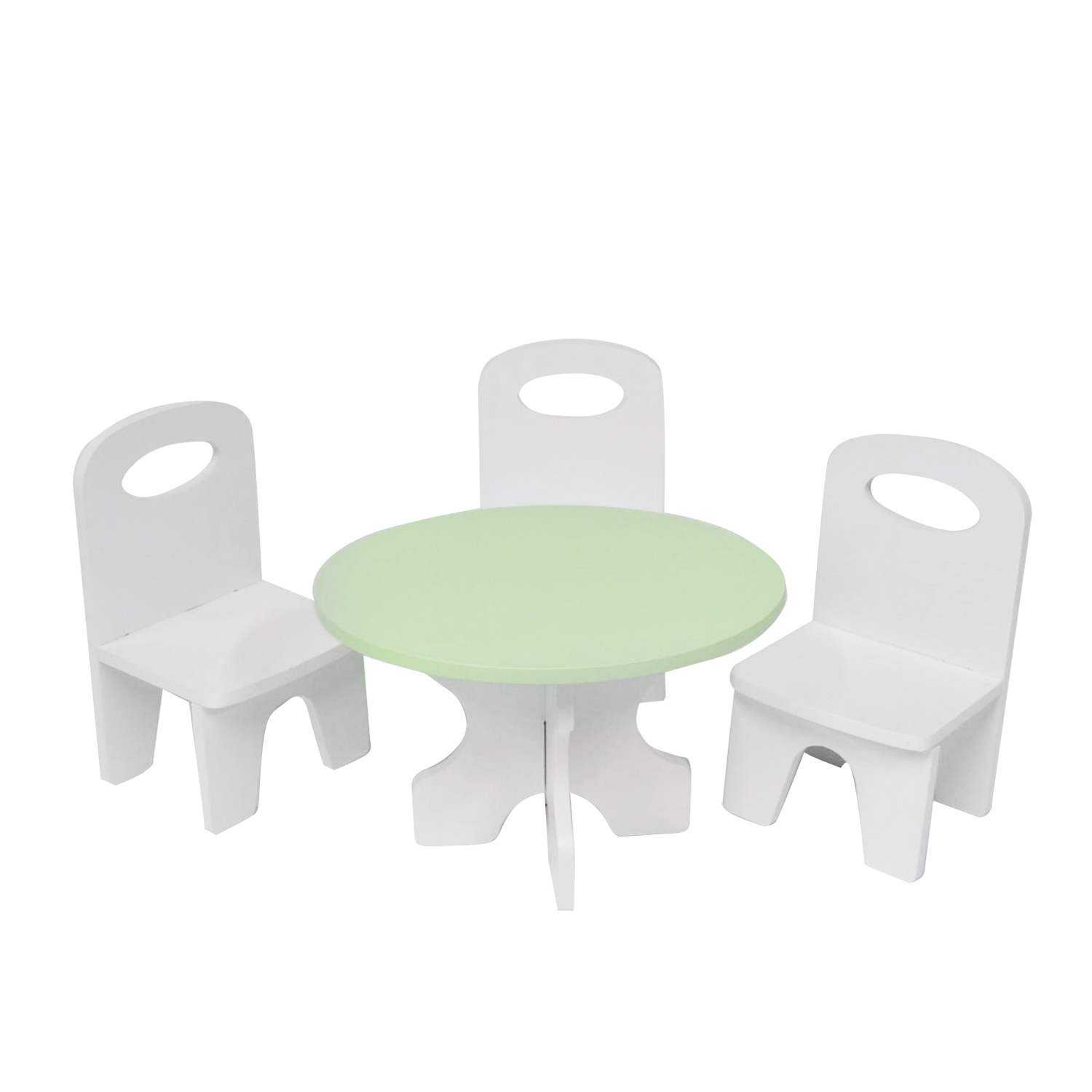 фото Набор мебели для кукол paremo pfd120-41 классика стол + стулья, белый/салатовй
