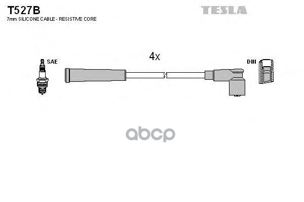 фото Комплект проводов зажигания tesla t527b