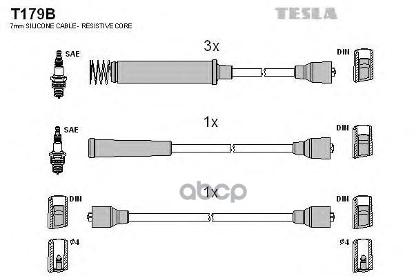 Комплект Проводов Зажигания TESLA T179B 600001941208