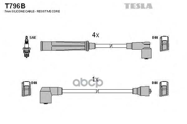 

Комплект Проводов Зажигания TESLA T796B