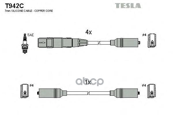 

Комплект Проводов Зажигания TESLA T942C