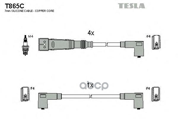 фото Комплект проводов зажигания tesla t865c