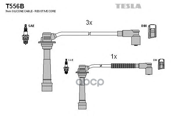 фото Комплект проводов зажигания tesla t556b