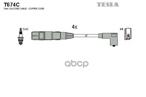 

Комплект Проводов Зажигания TESLA T674C