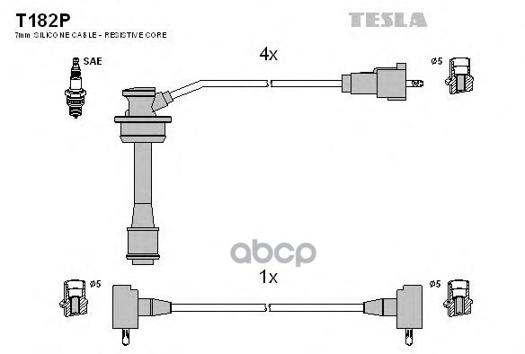 

Комплект Проводов Зажигания TESLA T182P