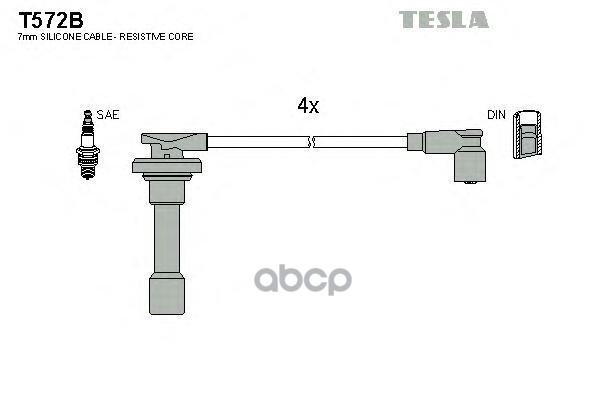 фото Комплект проводов зажигания tesla t572b