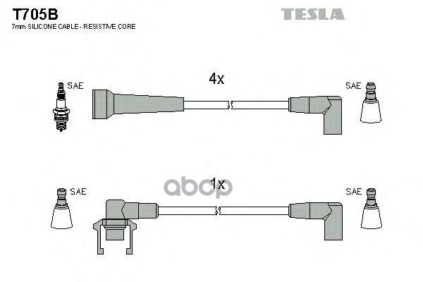 фото Комплект проводов зажигания tesla t705b