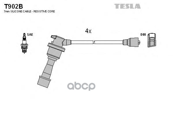 фото Комплект проводов зажигания tesla t902b