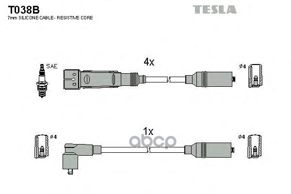 

Комплект Проводов Зажигания TESLA T038B