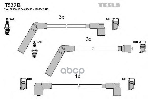 

Комплект Проводов Зажигания TESLA T532B