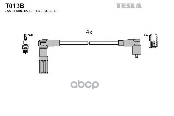 Комплект Проводов Зажигания TESLA T013B 600001941287