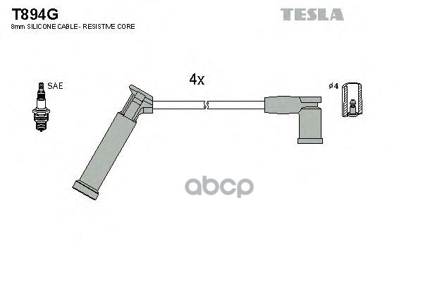 фото Комплект проводов зажигания tesla t894g