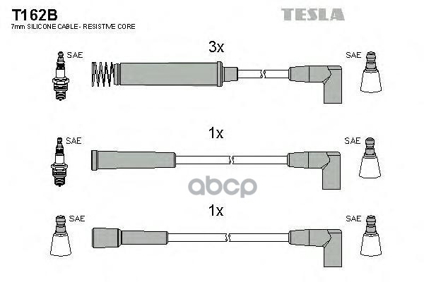 фото Комплект проводов зажигания tesla t162b