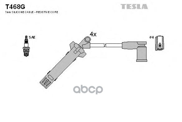 

Комплект Проводов Зажигания TESLA T468G