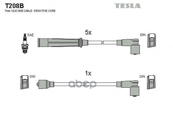 

Комплект Проводов Зажигания TESLA T208B