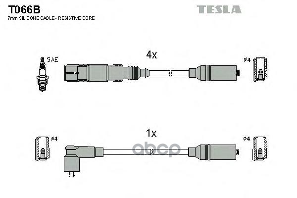 фото Комплект проводов зажигания tesla t066b