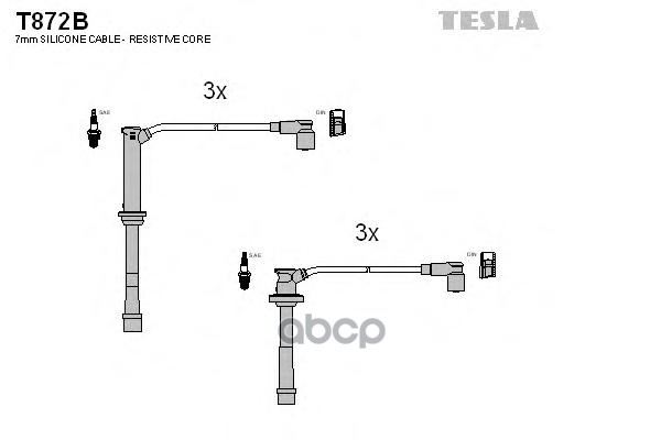 фото Комплект проводов зажигания tesla t872b