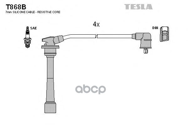 фото Комплект проводов зажигания tesla t868b