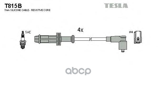 фото Комплект проводов зажигания tesla t815b